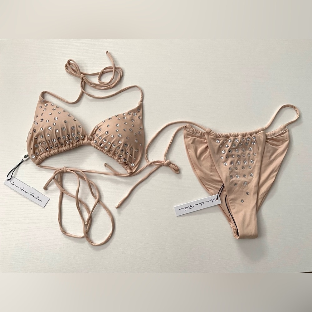 SET Monica Hansen Starlight One Side String Tie Bikini Bottom + bikini top S - Picture 6 of 12